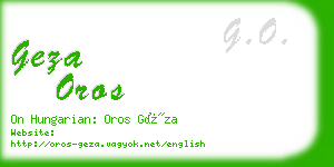 geza oros business card